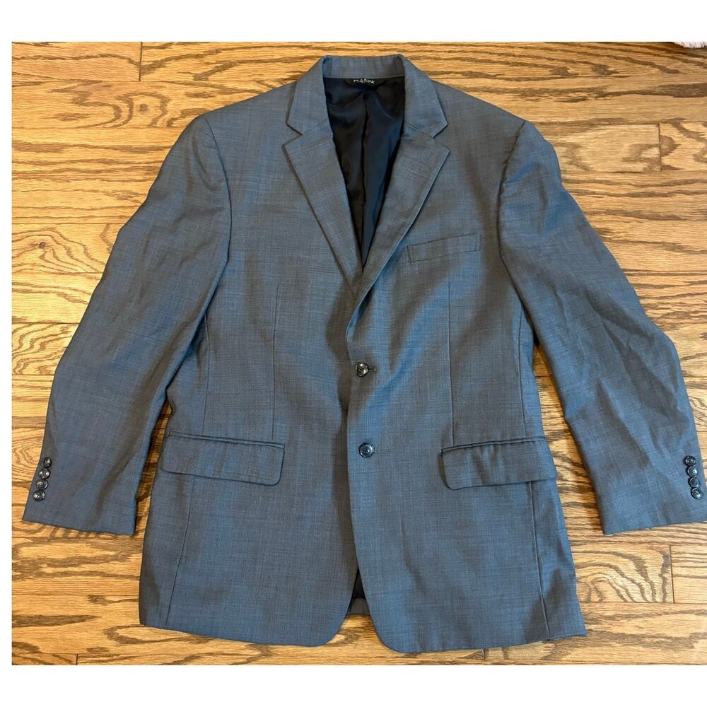 Jos A Bank Men's Sport Coat Gray 100% Wool Two Button Blazer Suit Jacket 43R